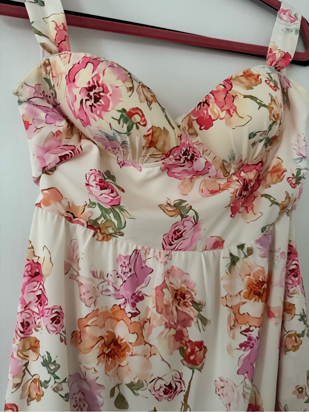 Pink Floral Maxi Dress - Picture 3 of 4